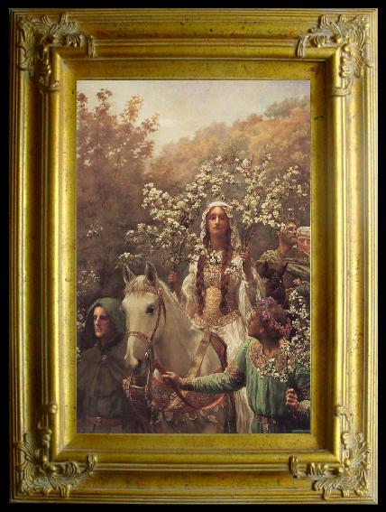 framed  John Collier Queen Guinever-s Maying, Ta125